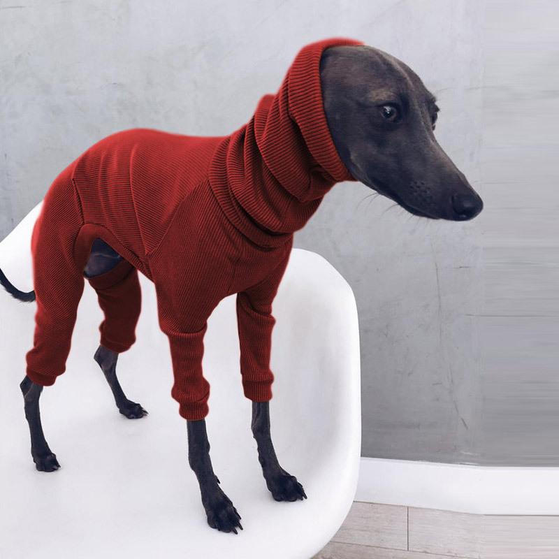 Italian Greyhound Winter Sweater Medium Large Dog High Neck Sweater Overalls Pet Warm Thicken Pajamas Sheepdog Jumpsuit Sweater