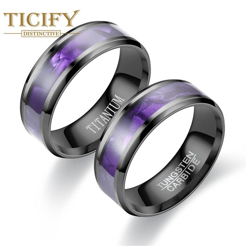 New Titanium Steel Ring Men's Classic Black Stainless Steel Couple Ring