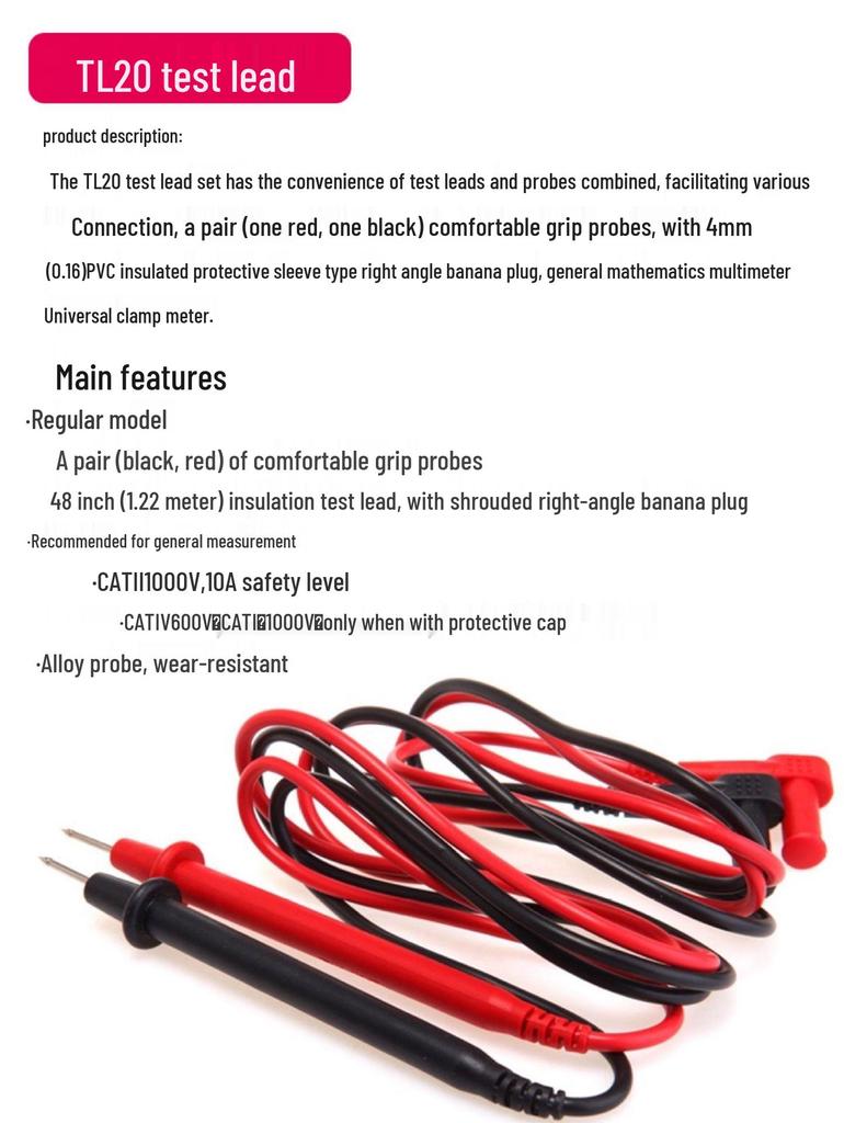 Fluke TL30 TL175 Multimeter Probe, High-End Pure Copper, TL75 Extra Sharp Test Lead Accessories