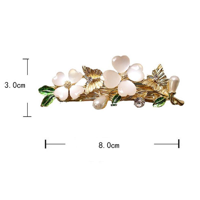 Elegant Floral Hair Barrette, French Clip Spring Hair Claw, Accents, Bridal Hair Accessory For Half-Up Hairstyles