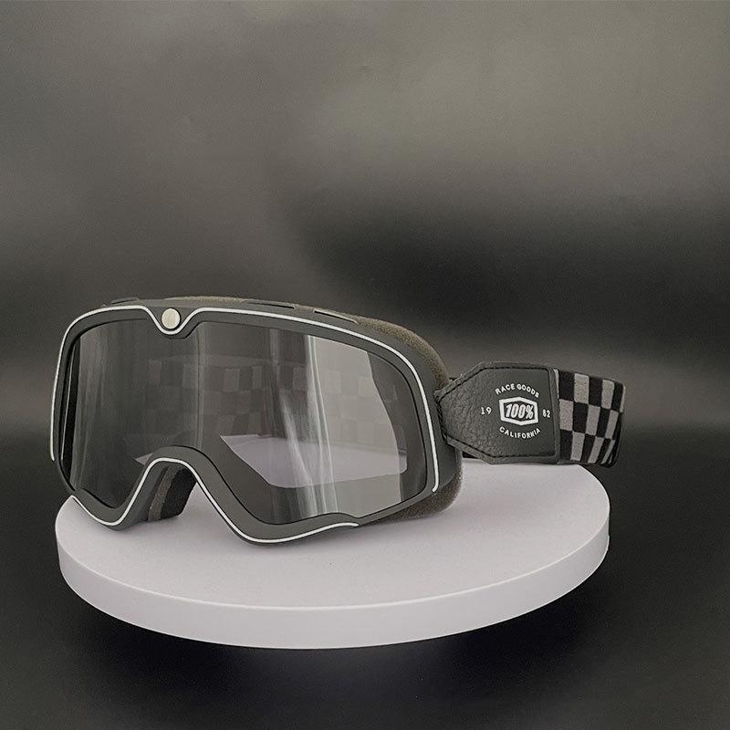 Vintage 100 Goggles Harley Motorcycle Motorcycle Eye Protection Windproof Sand UV Riding Glasses Replaceable Lenses