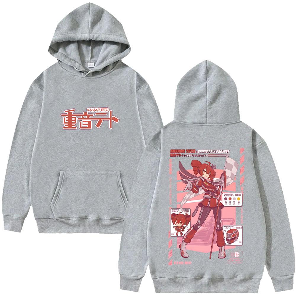 Virtual Idol Teto Racer Sweatshirts Fashion Kasane Teto Hip Hop Hoodies Long Sleeve Streetwear Unisex Casual Pullover