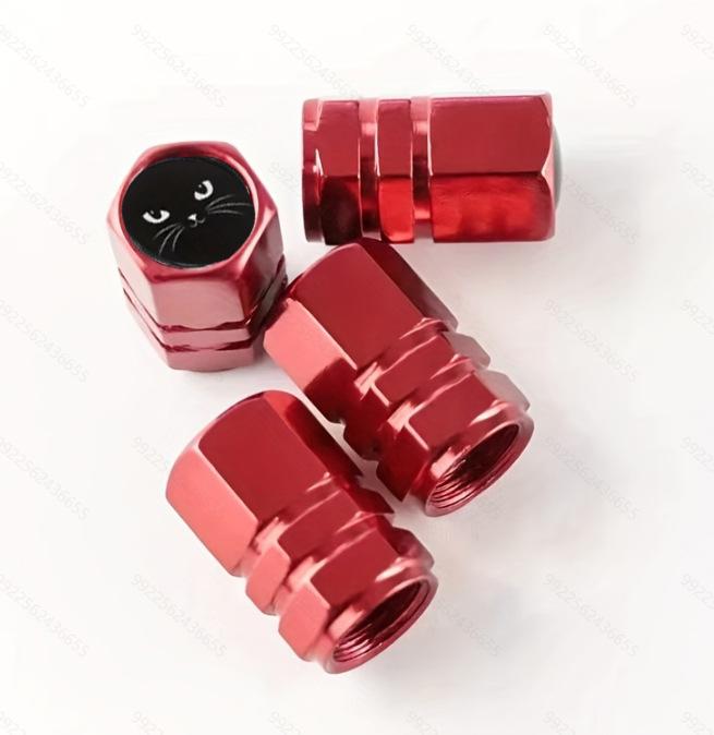 Aluminum Plaid Three‑Color Tire Valve Stem Caps Universal Wheel Decorative Valve Core Covers