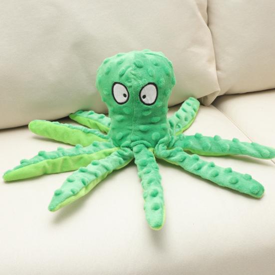 Плюшевая игрушка-осьминог для собак, интерактивная пищащая игрушка для жевания для агрессивных жевателей, устойчивая к укусам игрушка для прорезывания зубов у щенков для маленьких, средних и крупных собак