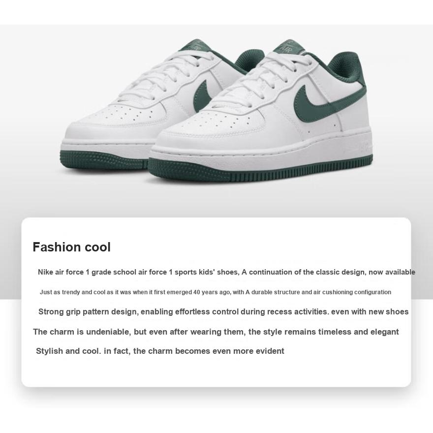 Nike Кроссовки Air Force 1 GS White Vintage Green Kids Oil-Green FV5948-110