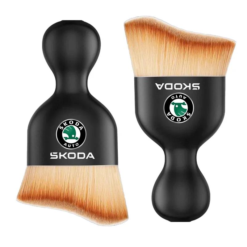 Car Sticker Car Interior Cleaning Soft Brush Dashboard Air Outlet Home For Skoda Yeti VRIS Octavia A5 Karoq Kamiq Fabia Kodiaq R NL6