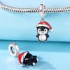 Winter Snowflake Copper Silver Plated Bracelet Pendants Colorful Zircon Necklace Charms Beads DIY Jewelry Accessories for Party