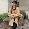 Ins Korean Casual Style Loose Slim Commuting Contrast Small Suit Jacket Women's Spring and Autumn Khaki Suit