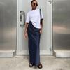 Elegant Satin Black Trumpet Skirts Fashion Slim High Waist Skirts Women Female 2023 Solid Office Long Skirt Spring Summer