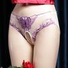 New Sexy Open-crotch Panties Women's Fully Transparent Temptation Sex Bed Free Low-rise Briefs Couple