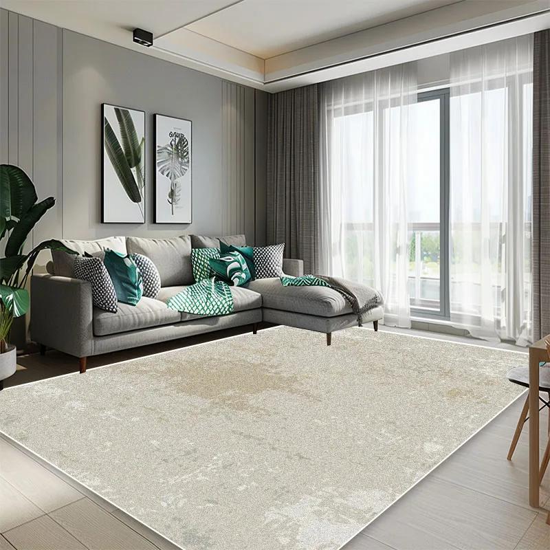 Modern Luxury Abstract Area Rug: Soft Plush Non-Slip for Living Room Under Sofa