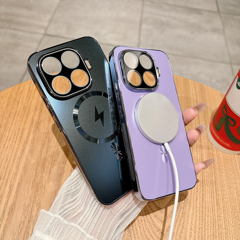 Чехол Mi 15T Mi15T Pro Роскошный Позолоченный Магнитный Чехол для Телефона Для Xiaomi Mi 15T Mi15T 15 T Pro 15TPro Беспроводная Зарядка Задняя Крышка