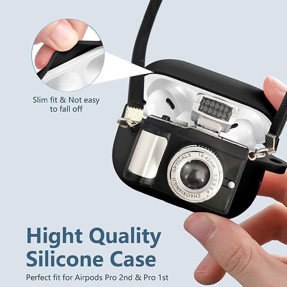Retro camera silicone earphone case for apple AirPods pro1 generation 1 silicone anti-drop earphone protection