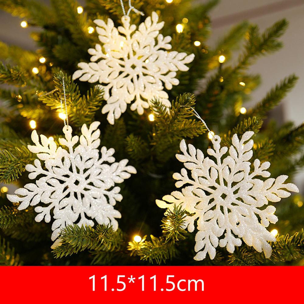 New Christmas Tree Decorations Pendant Xmas Tree White Elk Snowflake Ornaments Home Hanging Decoration 2025 New Year Party Decor