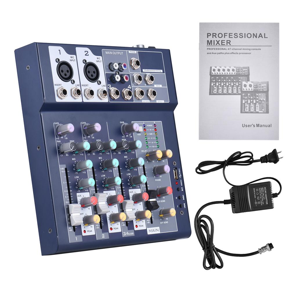 4-channel Mixing Console & Aux Paths Plus Effects Processor Digital Audio Mixer 3-band EQ Built-in