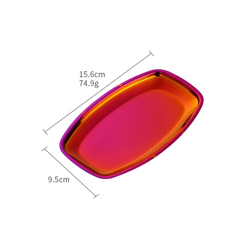 Stainless steel square steel plate, hotel restaurant, Dim sum plate, jewelry plate, ellipse, multi-purpose storage plate, towel plate