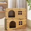 Cardboard Cat House Stackable Wooden Cat House Cat Scratch House Cat Scratcher Cat Scratching Post for Indoor Cats Cat Scratch