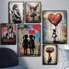 Pop Street Graffiti Wall Art Posters Banksy Boy Girl with Balloon On Canvas Posters Prints Painting Living Room Home Decor Gifts