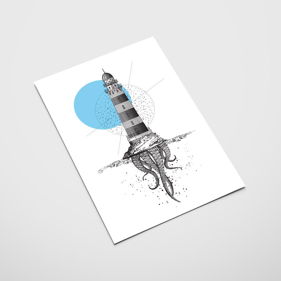 Плакат «Осьминог Маяк»
