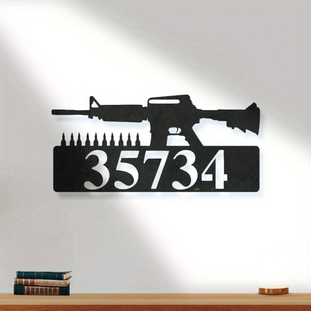 Металлическое настенное искусство AR-15, Персонализированная табличка с изображением оружия для мужской комнаты, Военный подарок для сторонников Второй поправки