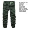 Men Cargo Pants Solid Color Zipper Fly Multi Pockets Drawstring Elastic Waist