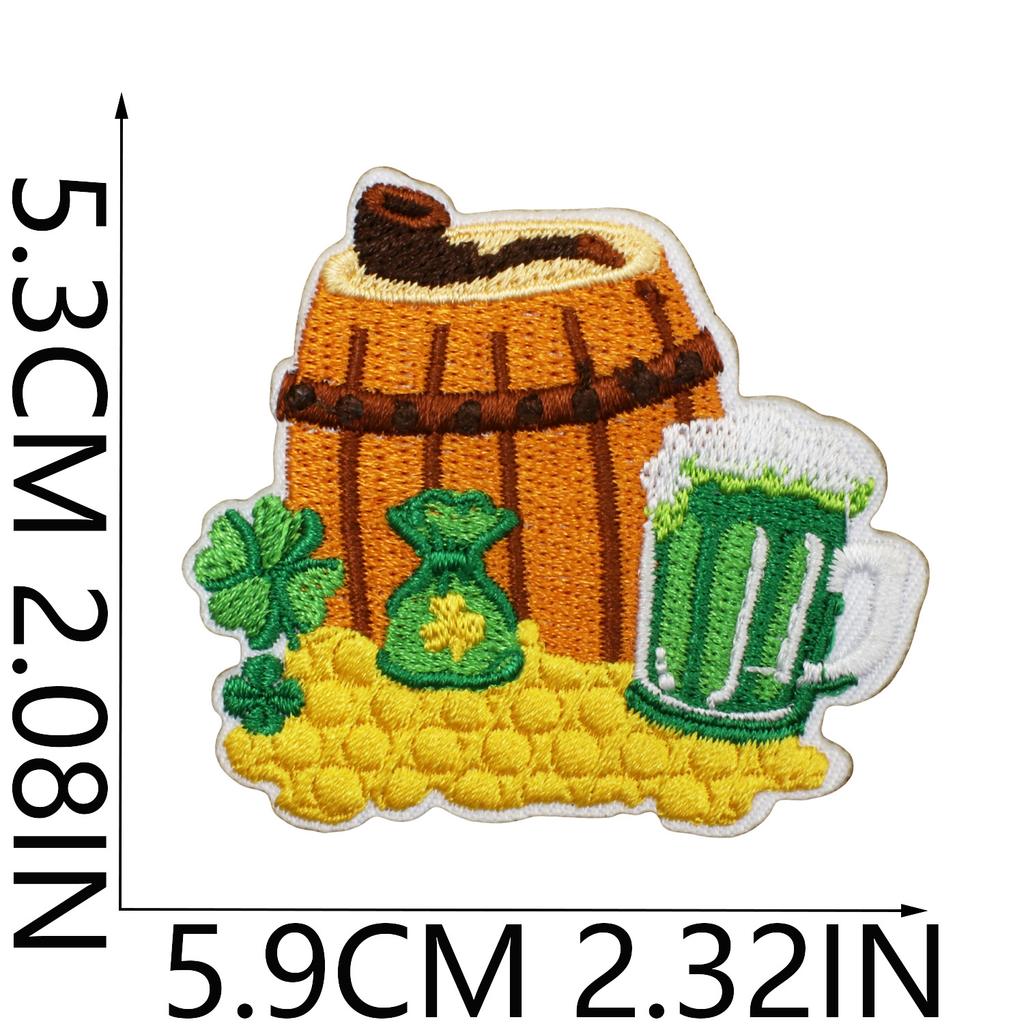 Clover Series Embroidery Cloth Sticker Holiday Clothes Decoration St. Patrick'S Day Patch Sticker Car Rainbow Chapter Boy