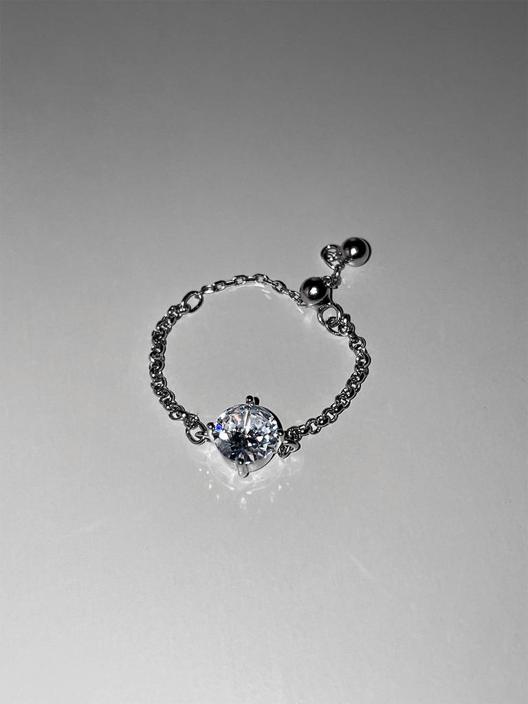 Раздвижное кольцо-цепочка из стерлингового серебра 925 пробы, изысканное и уникальное женское кольцо на указательный палец с цирконием высокого класса, универсальное новое кольцо.