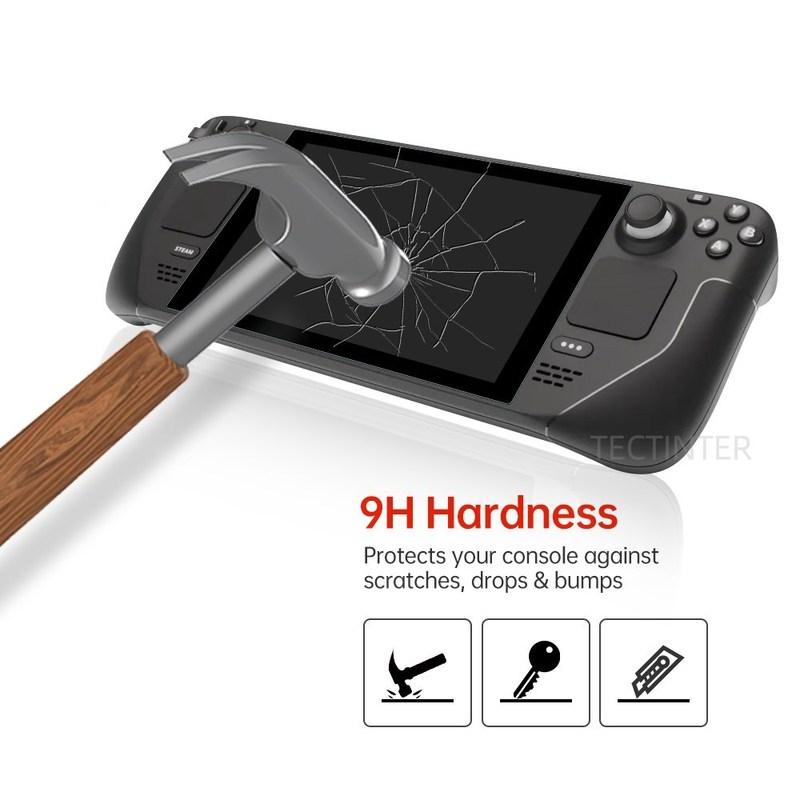 2 упаковки закаленного стекла для консоли Valve Steam Deck, защитная пленка 9H для экрана, защита от царапин, аксессуары для Steam Deck