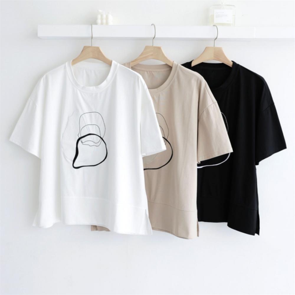 New Arrivals Open Run Women Summer Round Neck Short Sleeve Oversized Stretch Tee
