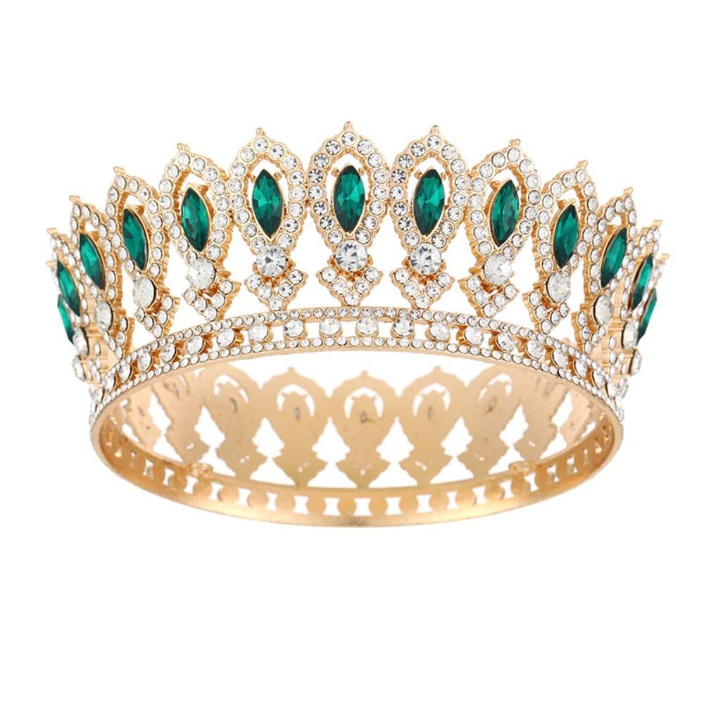 King Tiaras Princess Queen Tiara Round Crystal Full Crown Baroque Pageant Crowns for Women