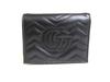 Authentic GUCCI GG Marmont Black Leather Bifold Wallet Compact Wallet #a451  Open box