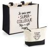 Coffret - PLANETEE - Joanna - Jute & Coton - Personnalisé «Une Super Collègue» - Fabrication Française