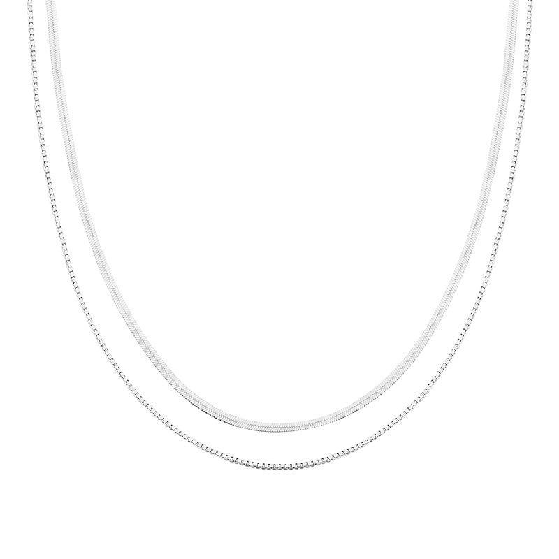 Double Layered Necklace for Women with Light Luxury Temperament and Niche Design for Snake Bone Chain