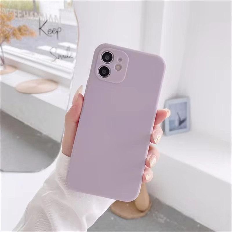 Square Liquid Silicone Phone Case For iPhone 12 13 14 15 11 Pro Max Mini XS X XR 6S 7 8 Plus SE Thin Soft Cover Candy Fundas