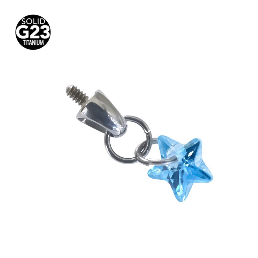 F136 Титановый лабрет с пулевидным наконечником в форме капли и подвеской из кристаллического циркона для пирсинга хряща уха