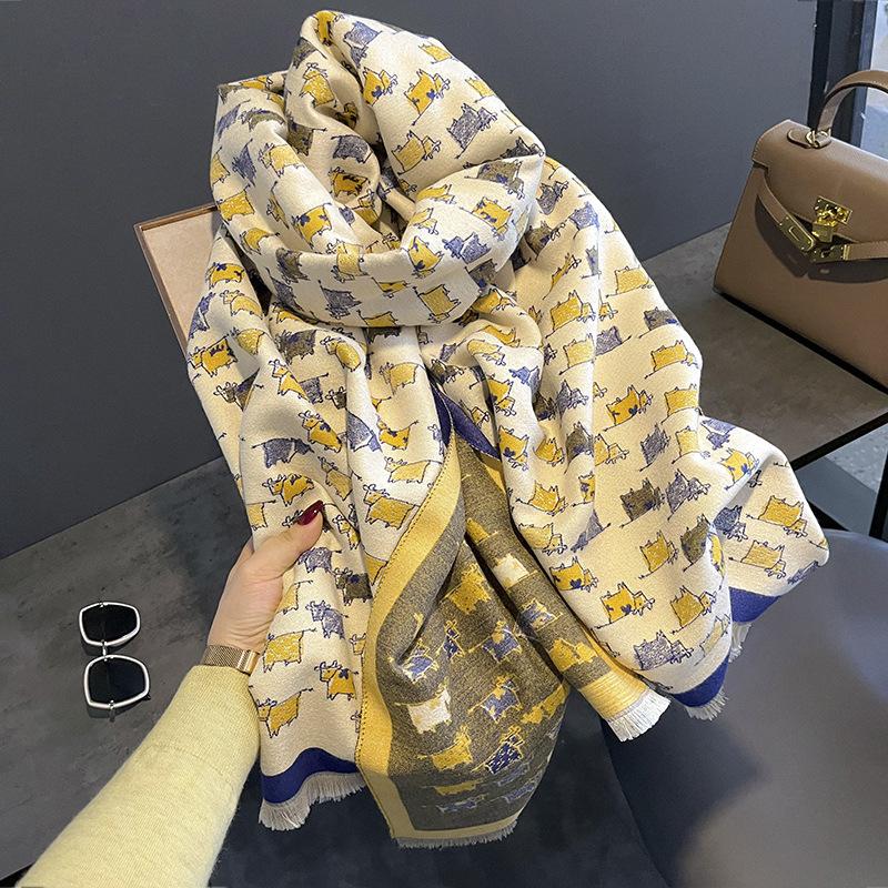 Premium High-quality Air-conditioned Room Shawl Outside Women's Summer Office Nap Imitation Cashmere Fringed Warm Scarf