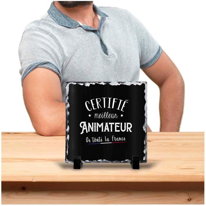 Cadre photo - Animateur certifié - Ardoise 15x15 cm - Noir - Objets décoratifs