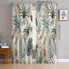 2 шт. - Шторы из полиэстера с рисунком свежих пальмовых листьев, шторы с кулиской 42 * 84, украшение для спальни, гостиной, семейной комнаты