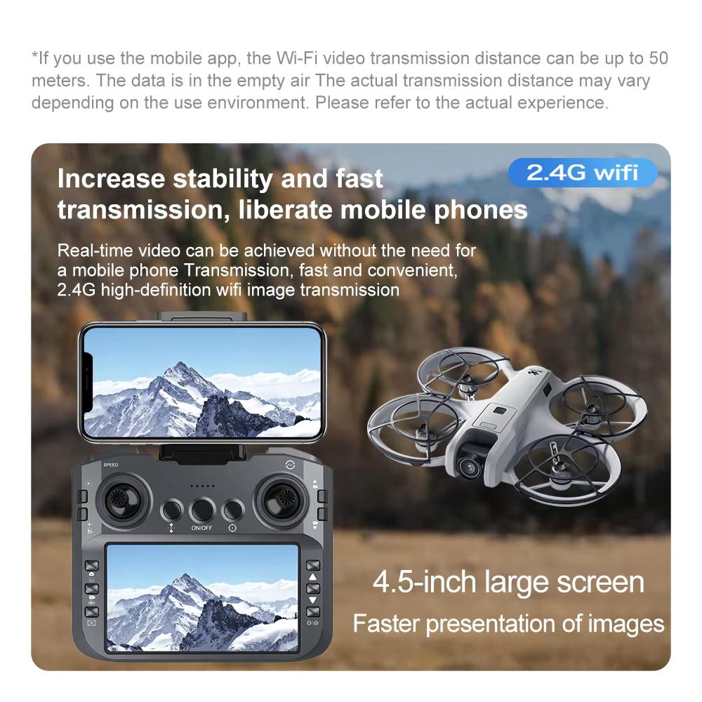 LYZRC 2025 V666 Drone 4K Professional HD Dual Camera UAV 5G WIFI FPV Aerial Photography 4.5-дюймовый экран Remote Control RC Dron Toys