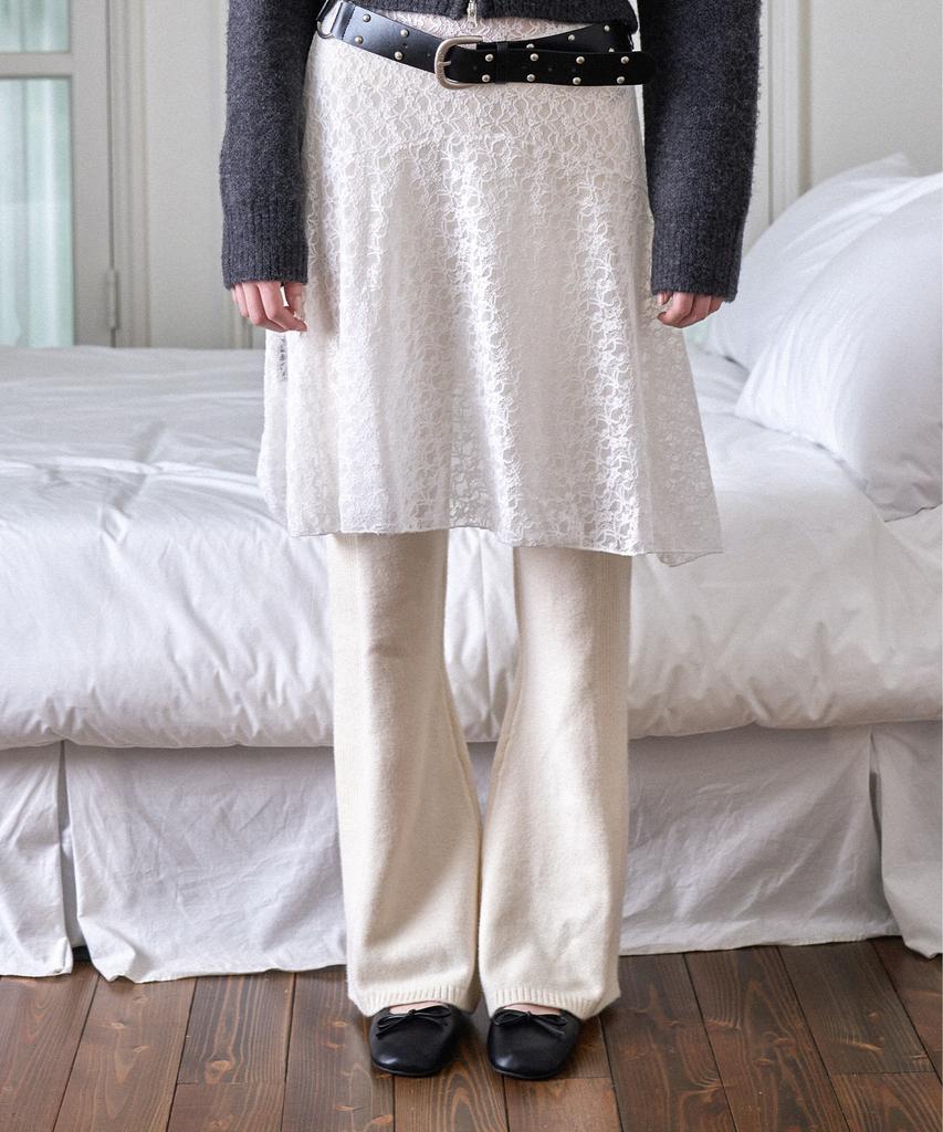 AMES-WORLDWIDE Knit Leggings Pants Ivory
