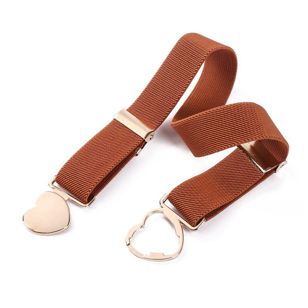 Canvas Girl Solid Color Waist Belt Punch-free Waistband Children Stretch Belts Heart Shape Buckle