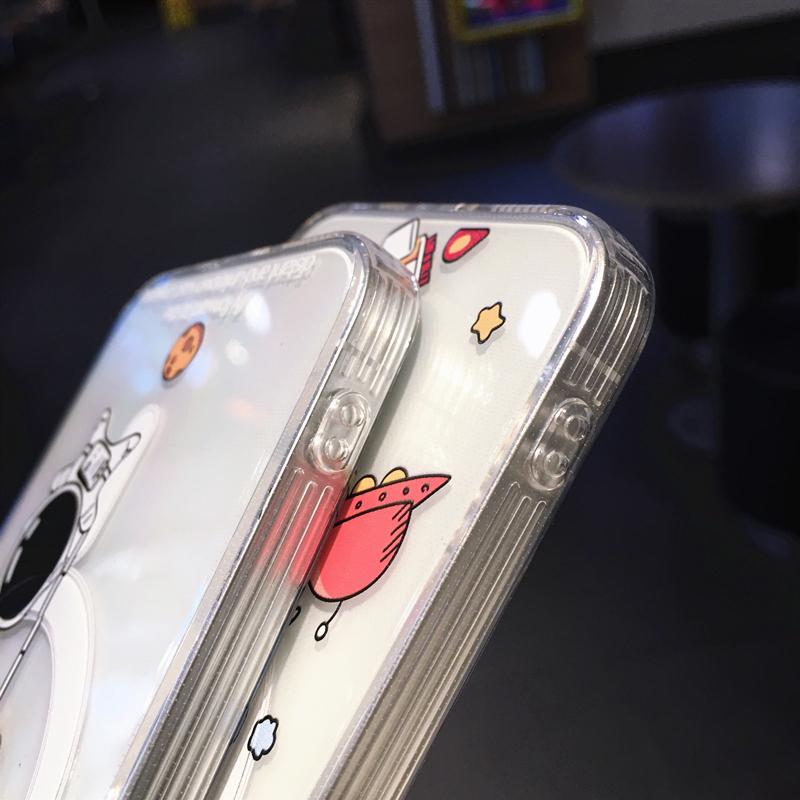 Прозрачный чехол для телефона с изображением космонавта и космоса для Iphone 14 13 12 11 Pro Max 14 Plus 14pro 11, мягкий силиконовый чехол с беспроводной зарядкой