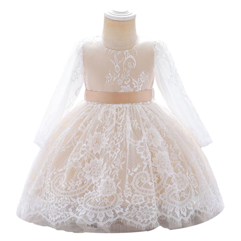 Платье подружки невесты с большим бантом для девочек на крестины 1 года, платье принцессы на день рождения, костюм, вечернее свадебное платье с короткими рукавами