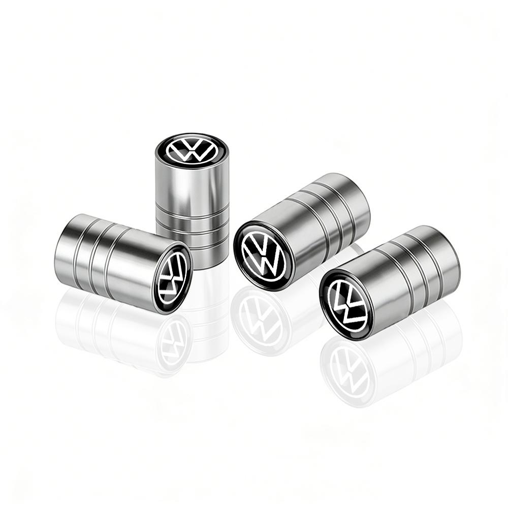 CAT1 Volkswagen Golf Rline Polo GTI R Badge 4Pcs Metal Car Wheel Tire Valve Caps Cover Accessories for VW Jetta Touareg CC Passat MK7