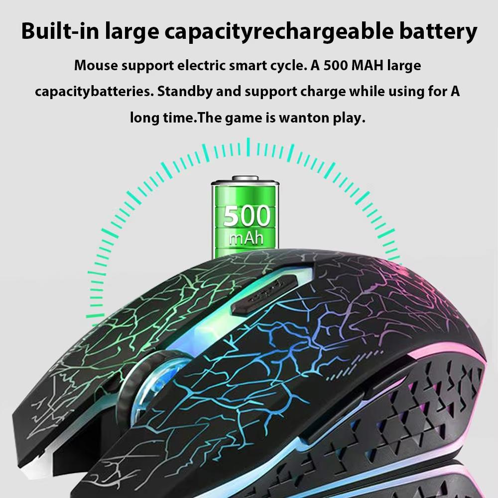 2.4G беспроводная Bluetooth-мышь игровая мышь бесшумная мышь перезаряжаемая мышь RGB 1600 DPI мыши для компьютера ноутбука планшета ПК Macbook