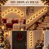 Self Adhesive Christmas Reindeer Wall Decorations String Lights  Window Decoration
