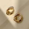 Vintage Gold Irregular Hammered Stud Earrings for Women Minimalist Metal Geometric Chunky Earrings Jewelry Gift
