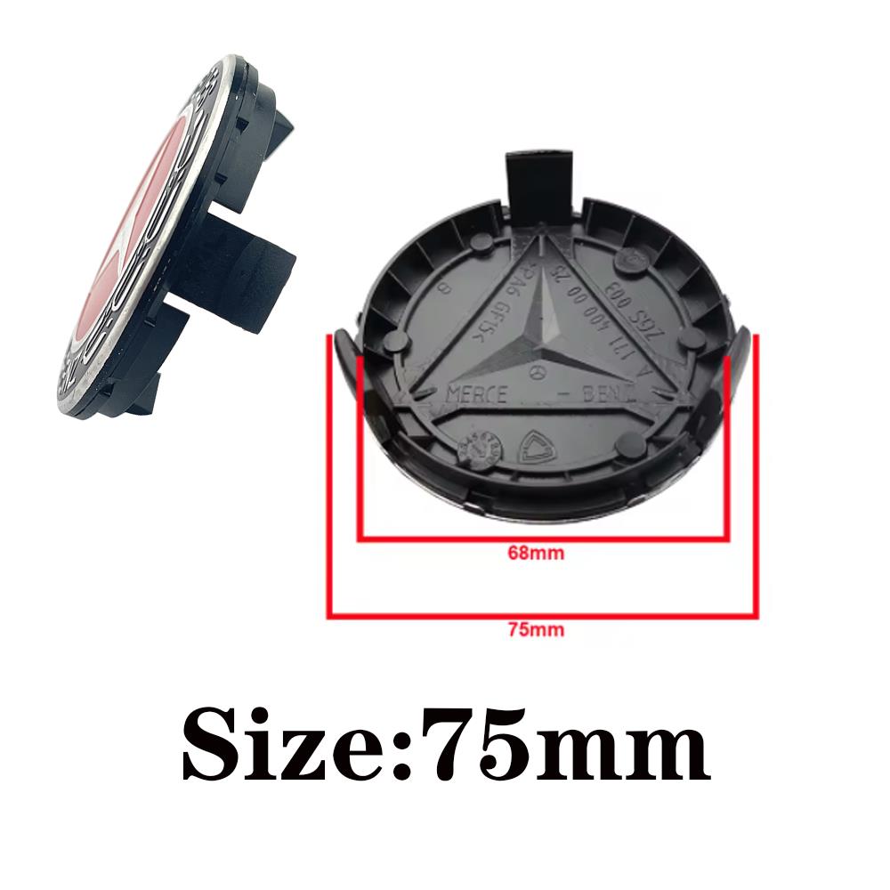 D6Emblems 4PCS 75mm Car Wheel Center Hub Caps Interior Mouldings Accessories Fit For Mercedes Benz Accessories C200L GLC W203 CLA