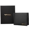 Wings Men' Genuine Cowhide Leather Wallet with Flip Flap Black
