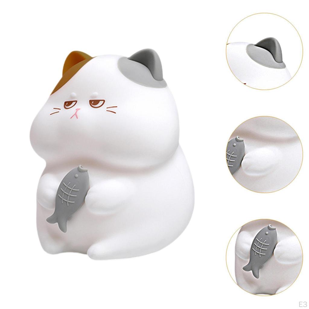 Silicone Cat Night Lamp Bedside Touch Chargeable Multifunctional USB Charging Table